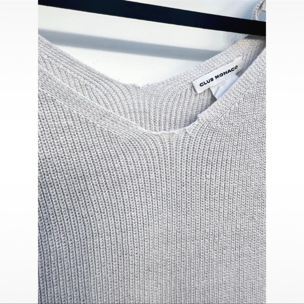 Club Monaco Nordstrom cold shoulder sweater neutral cream tan knit womens size S - Picture 6 of 11